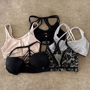 Victoria's Secret Mixed Bras Set - Black, Blush, White, Olive Leopard